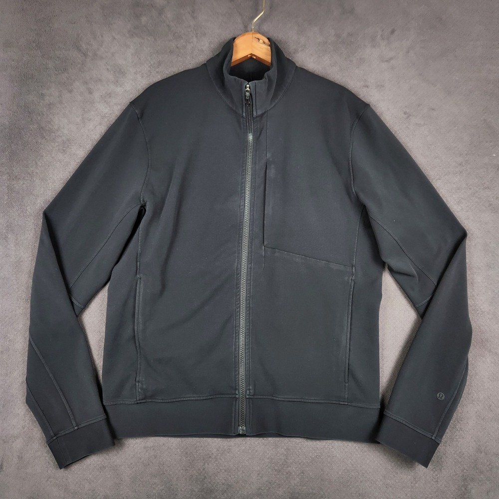 Lululemon Sojourn Jacket Mens Large Black Warpstreme Full Zip Classic Fit